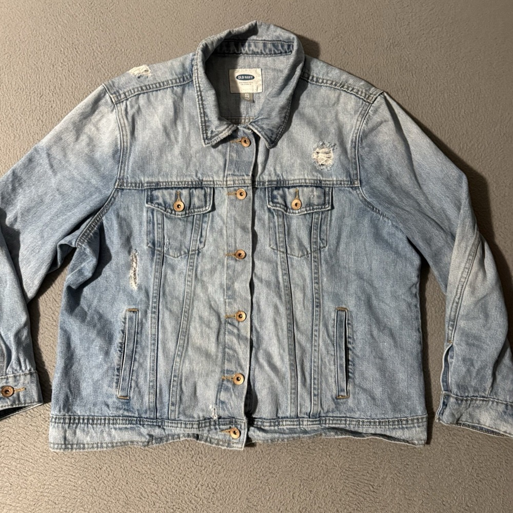 Old Navy‎ Jacket, Women's Plus Size XXL Blue Jeans Button Up Pockets